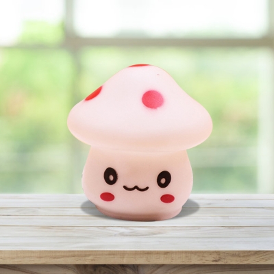 Mushroom Mini Wall Night Light Cartoon Plastic White/Red/Blue LED Plug-in Nightlight for Kindergarten