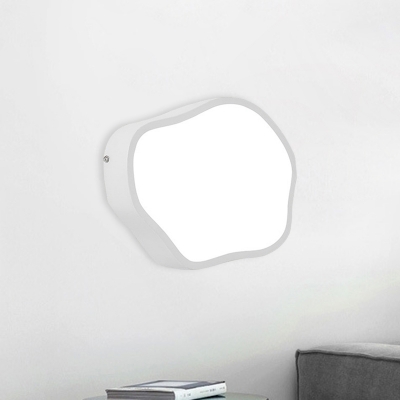Geometric Acrylic Flush Wall Sconce Macaron White/Grey/Green Finish LED Wall Mounted Light Fixture