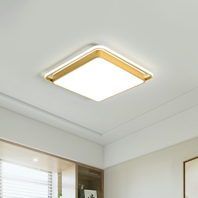 Square Living Room Flush Light Acrylic LED Contemporary Flush Mount Lighting in Warm/White Light, 10
