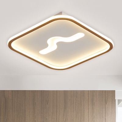 Black/Gold LED Flush Mount Fixture Modernist Metal Close to Ceiling Lamp in Warm/White Light, 16
