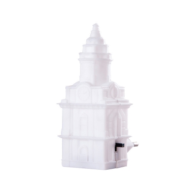 Castle Kids Bedside Mini Nightlight Plastic Cartoon LED Wall Lamp with Plug in White