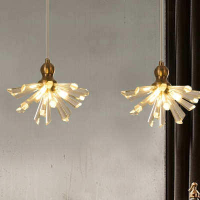Dandelion Kitchen Multi-Light Pendant Modern Crystal 3/6 Lights Brass Ceiling Suspension Lamp