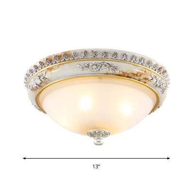 Country Style Domed Ceiling Flush 2/3 Bulbs 13