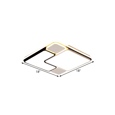 Square Ceiling Light Fixture Nordic Acrylic 18