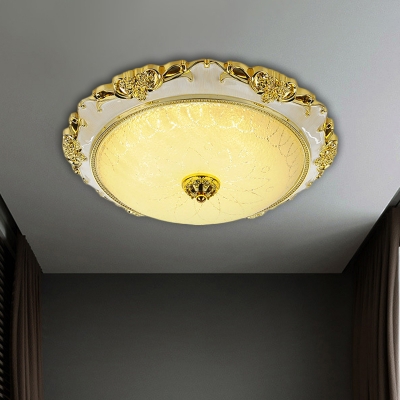 Frosted Glass Silver/Gold Ceiling Light Domed LED Traditional Flush Mount Lighting Fixture, 12