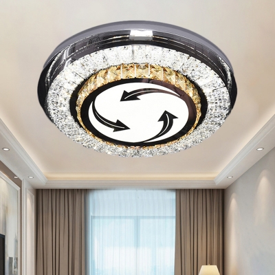 Musical Note/Linear/Flower Flushmount Lighting Contemporary Cut Crystal Stainless-Steel LED Ceiling Mounted Fixture