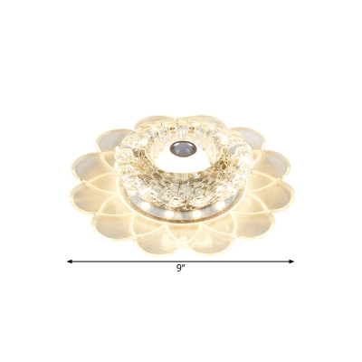 Contemporary Blossom Clear Crystal Flush Light LED Ceiling Lighting in Warm/White/Multi Color Light