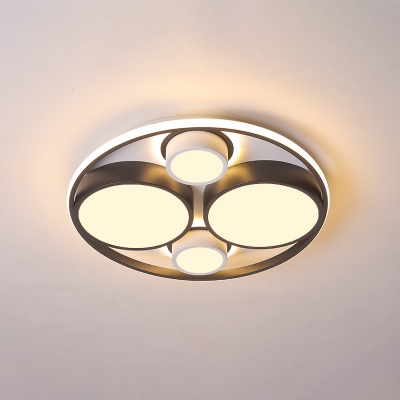 Metallic Circular Ceiling Flush Contemporary 16.5