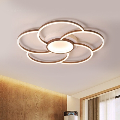 Simple LED Flush Mount Lamp White Floral-Shape Ceiling Flush with Metal Shade in Warm/White Light (The customization will be 7 days)