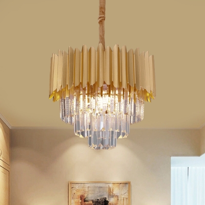 Tiered Ceiling Pendant Contemporary Crystal Block 16