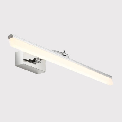 Acrylic Slim Vanity Lighting Fixture Minimalist LED Wall Mount Lamp with Swing Arm in Chrome, Warm/White Light