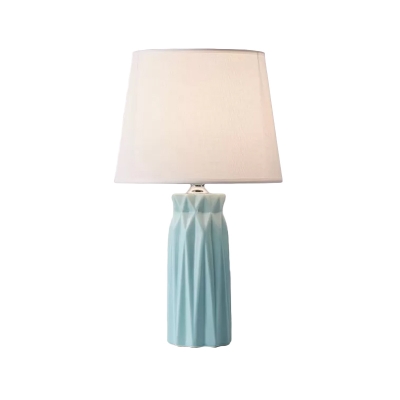 Fabric Conical Shade Night Table Light Modernist 1-Bulb Task Lighting in Pink/Blue for Kids Bedroom