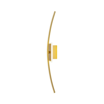 Long Arc Wall Sconce Lighting Modern Metallic LED Gold/Coffee Wall Mounted Light Fixture