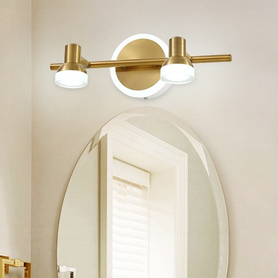 Metal Torch Wall Lighting Fixture Modernism 2/3-Light Brass Vanity Lamp for Rest Room
