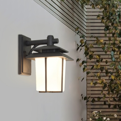 Pavilion Outdoor Wall Light Sconce Industrial Opal Glass 7.5