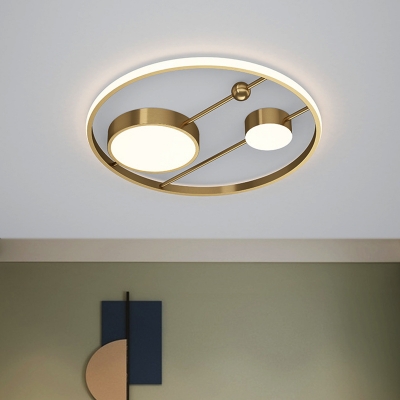 Round Close to Ceiling Lamp Retro Style Metal 16