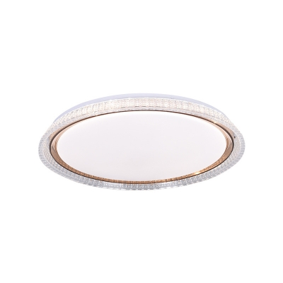 Simplicity LED Ceiling Flush Yellow/Brown/Blue Circular Flush Mount Light Fixture with Acrylic Shade