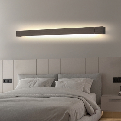 Slender Surface Wall Sconce Modern Metallic Black/Coffee LED Wall Lighting Ideas for Sleeping Room