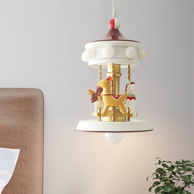 Whirligig Metallic Chandelier Lighting 9-Bulb Kids White Hanging Pendant Light for Bedroom