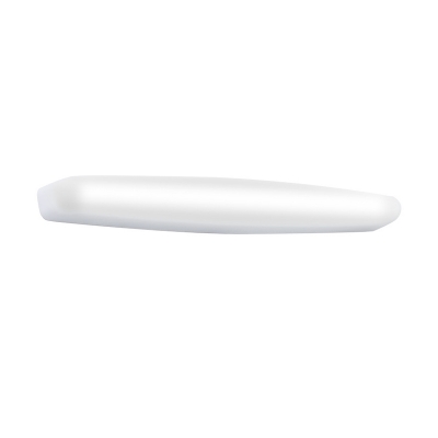 White Elongated Oval Flush Wall Sconce Nordic LED Acrylic Vanity Lighting Fixture in Warm/White Light