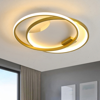 Acrylic Round Ceiling Lighting Minimalist LED Gold Flush Mount Light Fixture for Bedroom