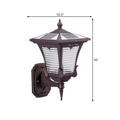 Coffee 1 Light Sconce Wall Lighting Industrial Clear Ribbed Glass Lantern Wall Light Fixture