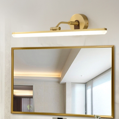 LED Parlor Vanity Lamp Fixture Simple Gold Wall Mounted Light with Linear Acrylic Shade