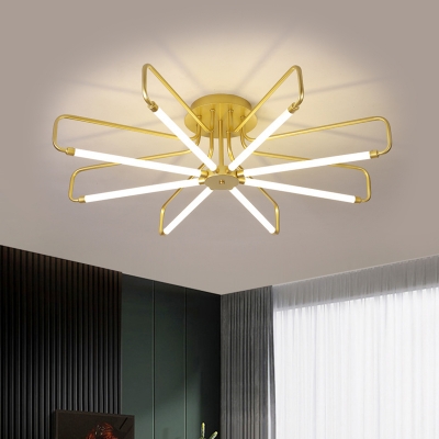 Metal Radial Oblong Ceiling Lamp Simplicity 24.5