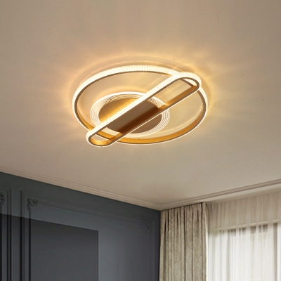 Metal Round Ceiling Mounted Fixture Contemporary 18.5