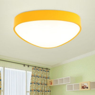 Modernism LED Ceiling Fixture Yellow/Blue/Green Triangle-Like Flush Mount Light with Acrylic Shade