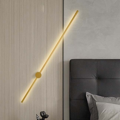 Thin-Line Wall Light Fixture Contemporary Style Metal Gold LED Wall Mounted Lighting, 47