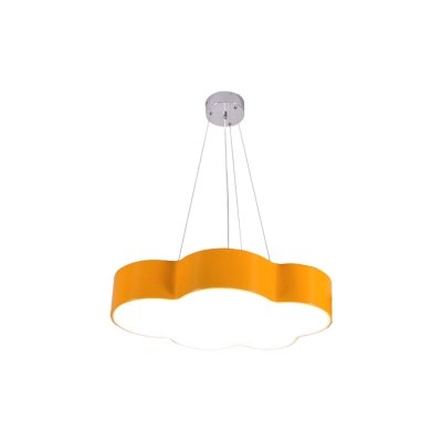 Acrylic Cloud Chandelier Lighting Minimalist Yellow/Red LED Hanging Lamp Kit for Playroom