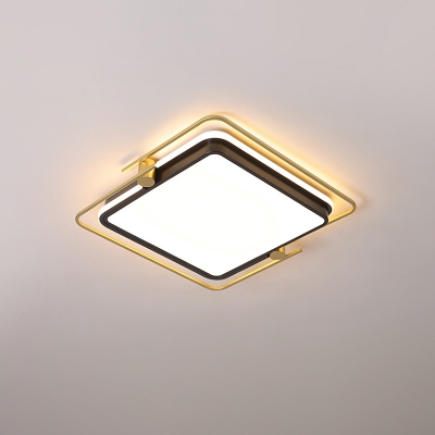 Acrylic Round/Square Ceiling Flush Mount Modern LED Flushmount Lighting in Gold for Bedroom