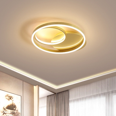 Circular Bedroom Flush Light Metallic 18