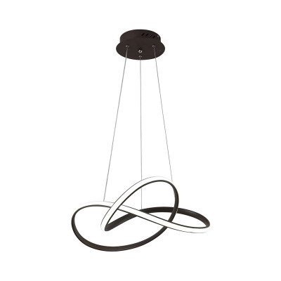 Cycle Design Pendant Lamp Simple Metal Black/White LED Chandelier for Dining Room, Warm/White Light
