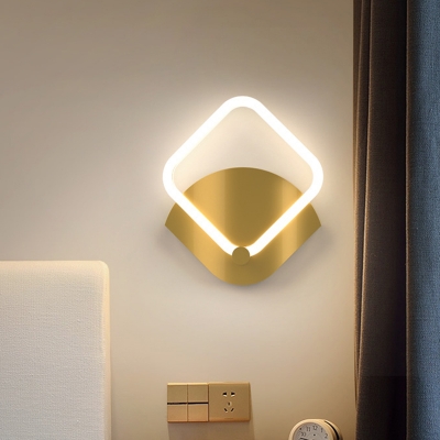 Diamond Wall Mount Lamp Fixture Modern Metal Gold LED Wall Sconce Lighting in Warm/White Light