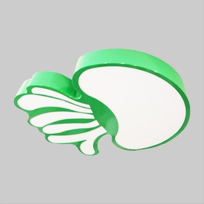 Jellyfish Close to Ceiling Lamp Cartoon Acrylic LED Playroom Flush Mount in Green, Warm/White Light