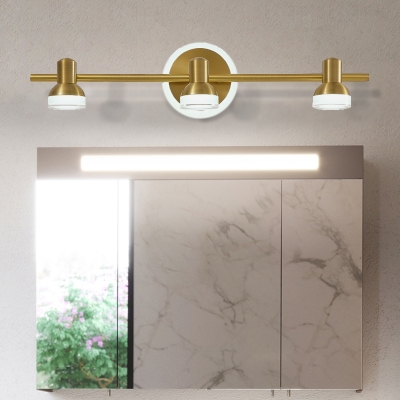 Metal Torch Wall Lighting Fixture Modernism 2/3-Light Brass Vanity Lamp for Rest Room