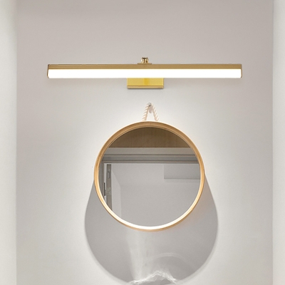 Metallic Streamlined Wall Vanity Light Contemporary LED Brass Wall Lighting Ideas