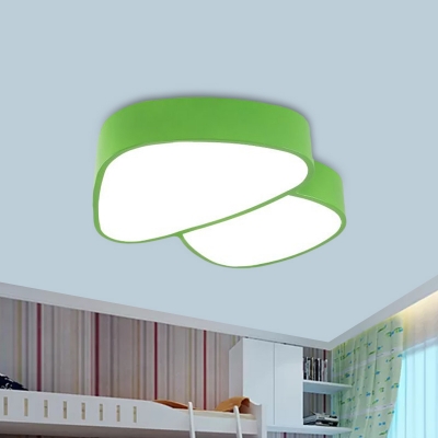 Mushroom Kids Room Ceiling Light Fixture Acrylic LED Simplicity Flush Mount Lamp in Blue/Green/Yellow