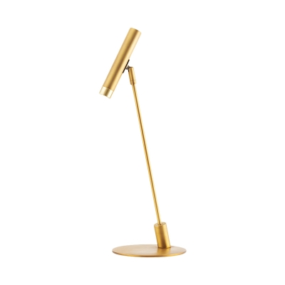 Simplicity Tube Nightstand Lamp Metallic 1 Light Study Room Desk Lighting in Black/White/Gold