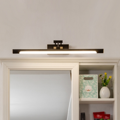 Tube Metal Wall Lighting Ideas Modernism Black/Brass LED Vanity Mirror Lamp with Adjustable Arm