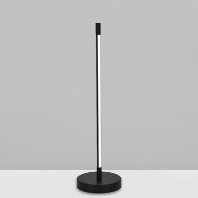 Tubular LED Night Table Lamp Simplicity Metal Black Nightstand Light in Warm/White Light