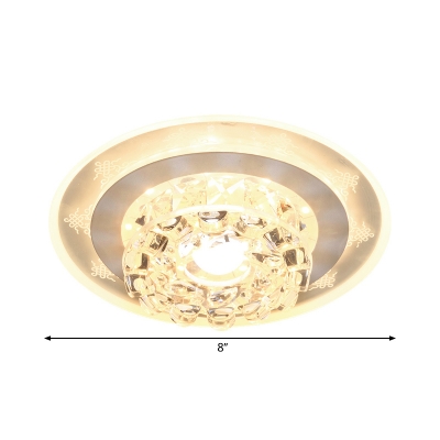 Blossom Flushmount Lighting Modern Style Crystal LED Chrome Ceiling Lamp for Corridor