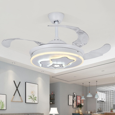 Circle Metallic Hanging Fan Lamp Modernism 42