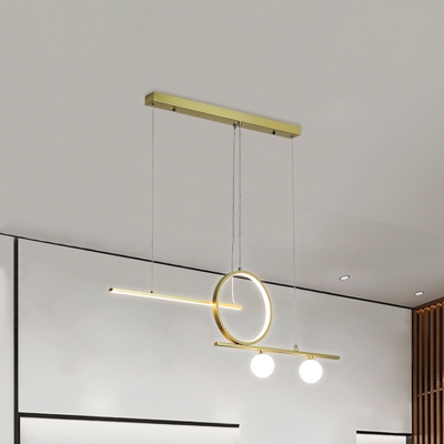 Linear and Ring LED Ceiling Light Modern Metal Black/White/Gold Chandelier Lighting Fixture