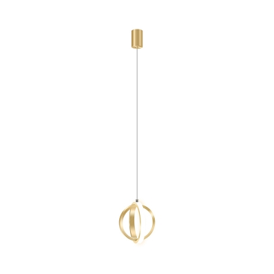 Metallic Circles Hanging Lamp Fixture Contemporary LED Pendulum Light in Gold for Bedroom