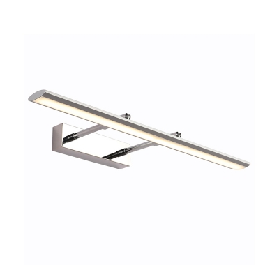 Beamed Wall Vanity Light Modern Metallic Rest Room LED Wall Lighting Ideas with 2 Telescopic Arm Design in Silver