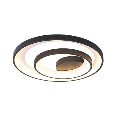 Black Rings Flush Ceiling Light Modern 16.5