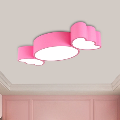 Candy Flush Mount Lighting Fixture Nordic Acrylic Red/Pink/Yellow LED Ceiling Flush for Girl Bedroom